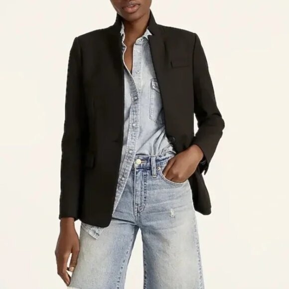 J.Crew Women's‎ Regent Single Button Blazer Four Season Stretch Black Size 4 - Picture 1 of 11